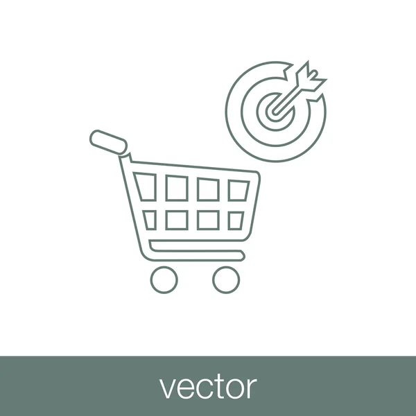 Target Market - Vector - Button - Stock Illustration - Target market concept icon - Shopping cart icon - Target icon — Stock Vector