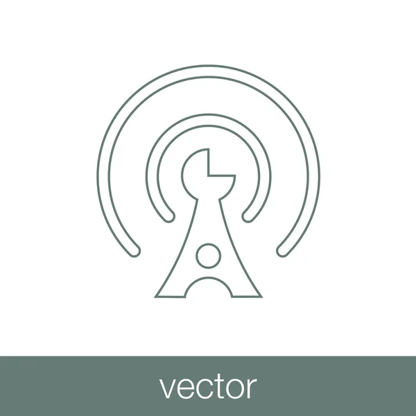 Телекоммуникации - Кнопка - Значок телекоммуникационной башни - Stock I — стоковый вектор