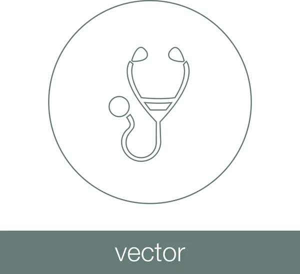Flaches medizinisches Symbol | Stethoskop-Vektor-Illustrations-Symbol — Stockvektor