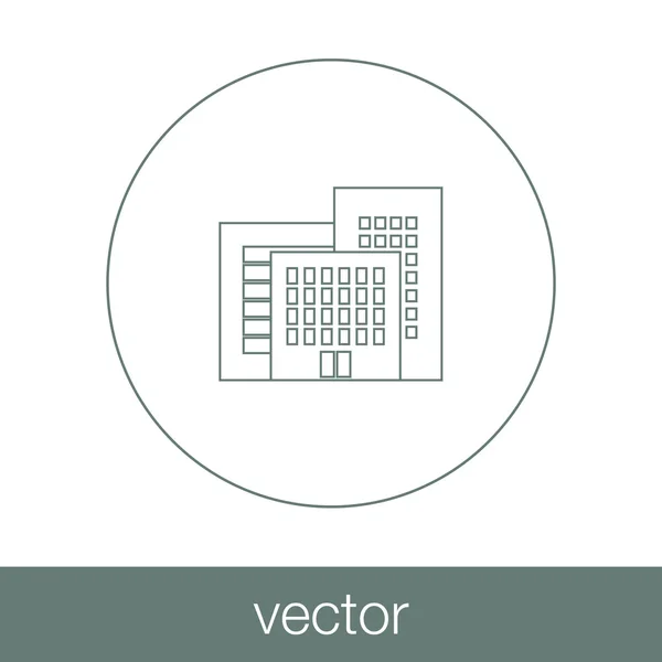 Progettazione piatta di architettura di città d'affari, edificio commerciale a — Vettoriale Stock