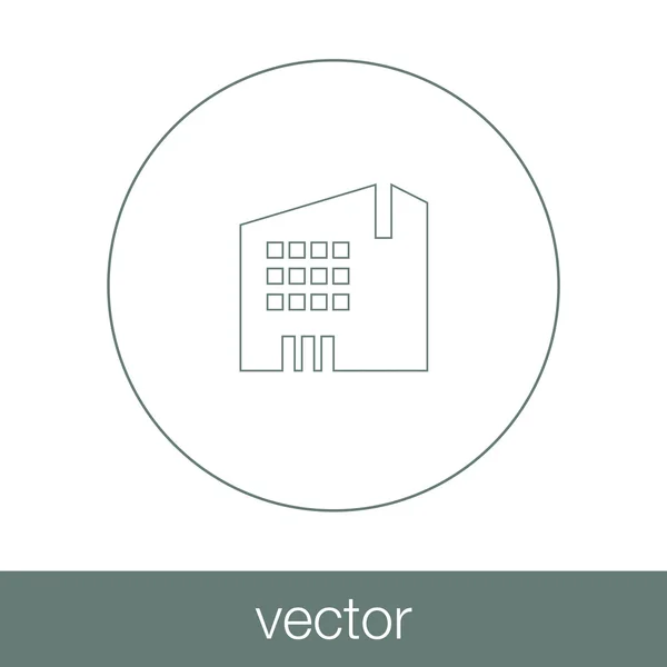 Icono de concepto de edificio de tamaño medio. Icono de concepto de construcción. Existencias — Vector de stock