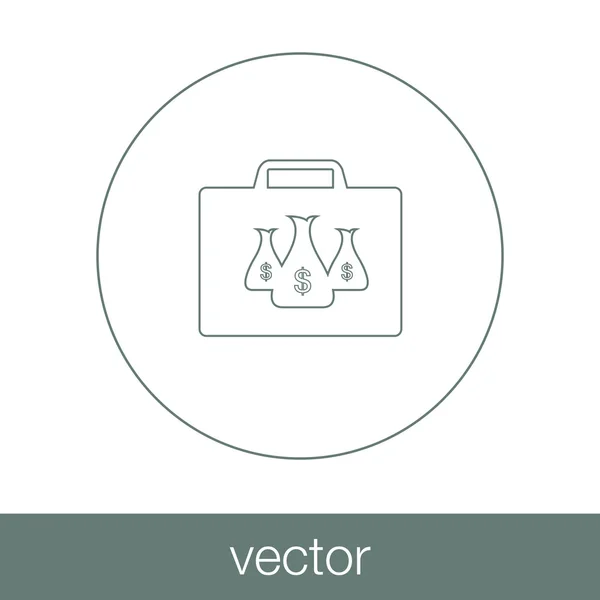 Kotak uang dengan tanda dolar. Ikon konsep tempat penyimpanan uang. Stok - Stok Vektor