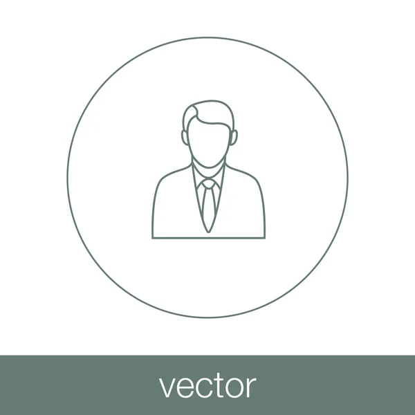 Ícone conceito avatar pessoa bem vestida. Estoque ilustração plana — Vetor de Stock