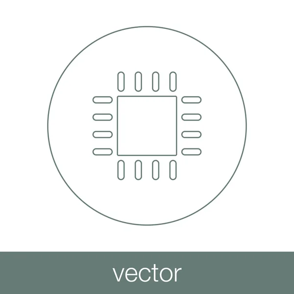 Circuit, icône de la technologie, illustration de stock design plat i — Image vectorielle