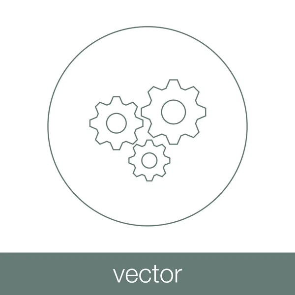 Concept de processus d'engrenage Icône. Illustration de stock icône design plat . — Image vectorielle