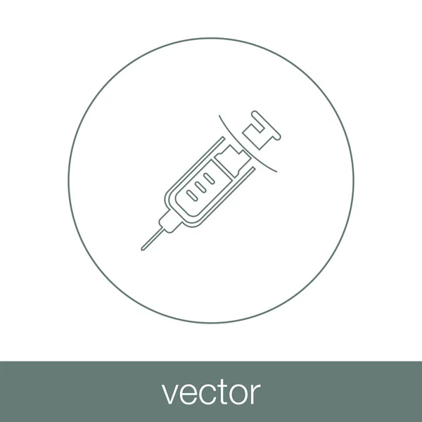 Иконка шприца выделена на белом фоне. Монохромное изображение . — стоковый вектор