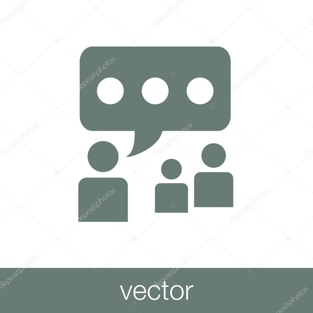Public speaker concept icon. Stock illustration flat design icon
