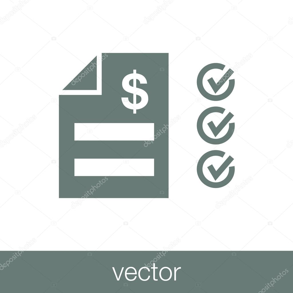 Tax Statement Icon - Concept for business and finance. Concepts for taxes, finance, bookkeeping, accounting, business, market etc.