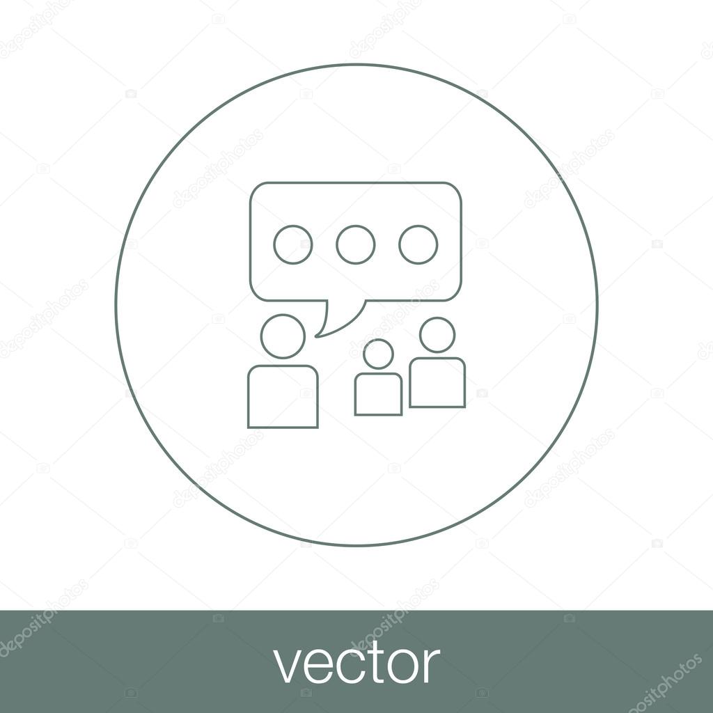 Public speaker concept icon. Stock illustration flat design icon