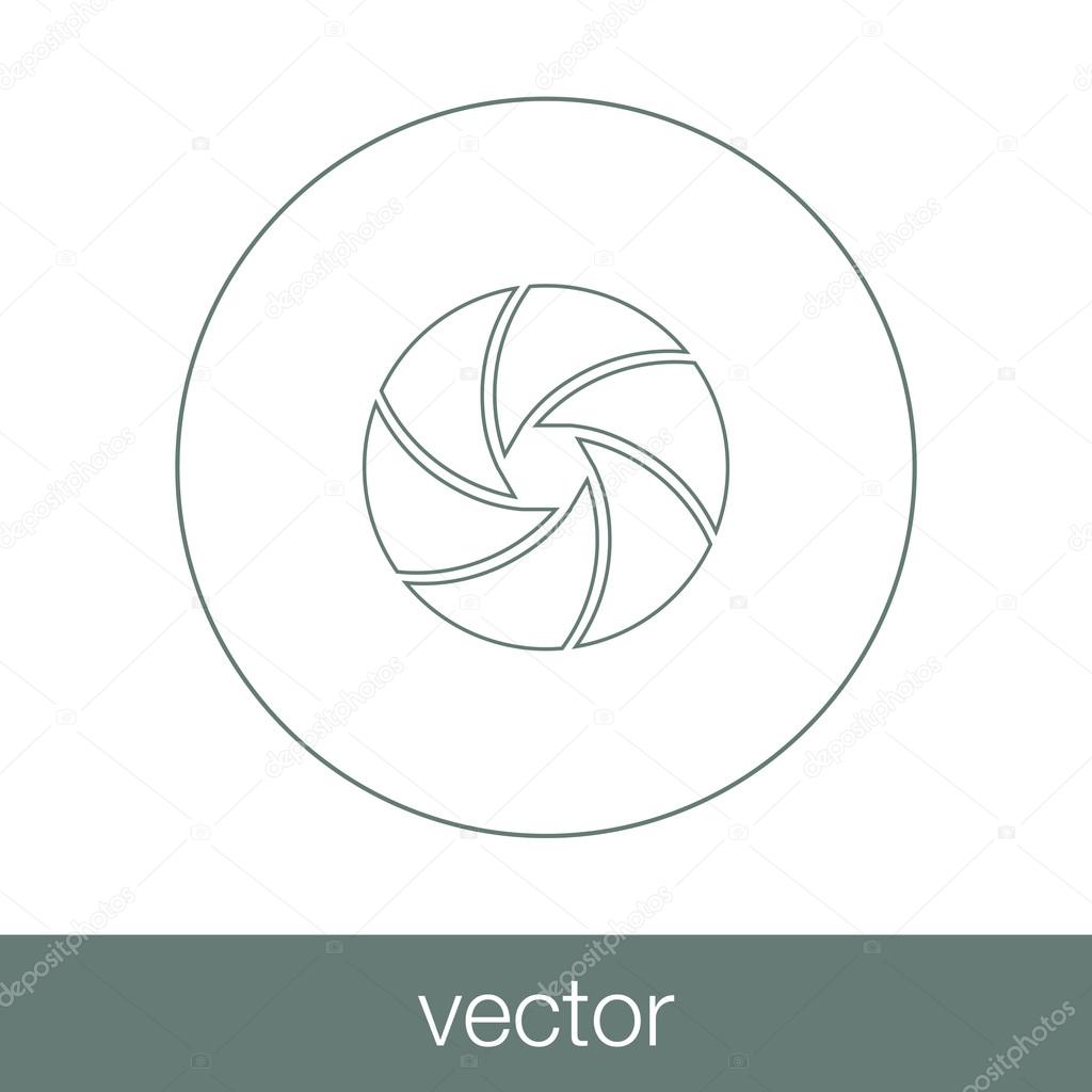 Camera shutter concept icon. Stock illustration flat design icon