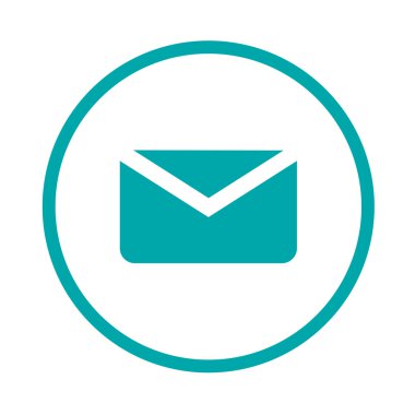 Inbox - Envelope Mail icon illustration. Flat design icon - button
