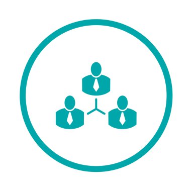 Abstract illustration icon with complex business network. Business Networking. Button