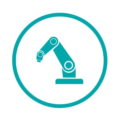Ürün geliştirme kavramı simge. Robot simgesi. Sanayi robot simgesi, robot kol, kurtarma robotu.