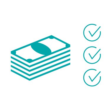 Finansal Plan - yığın para simgesinin - hisse senedi illüstrasyon