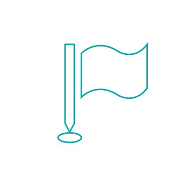 Dalgalanan bayrak simgesi. Kilometre taşları kavramı simge. Hisse senedi illüstrasyon fl