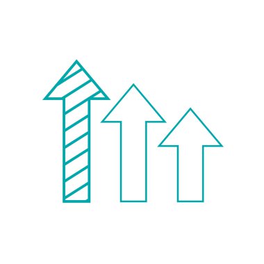 Performans ok grafik kavramı simgesi. Hisse senedi illüstrasyon düz de