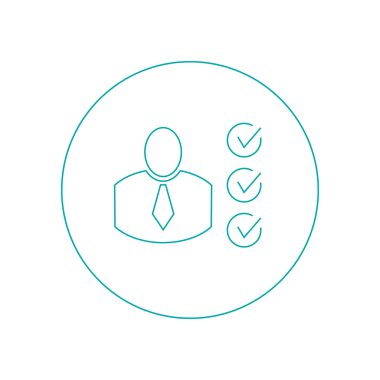 Pano ve kontrol listesine sahip iş adamı