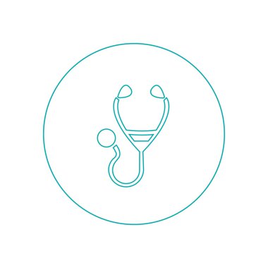 Düz tıbbi simge | Stetoskop illüstrasyon simge