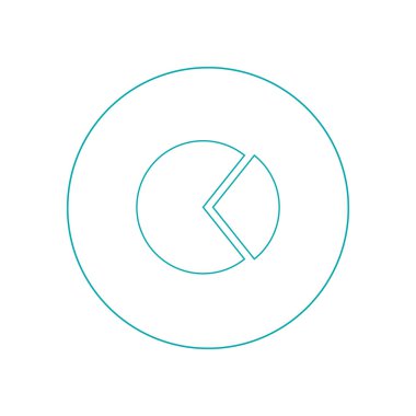 Pasta grafiği farklı büyüklükte parçalar. Piyasa analiz kavramı simge. Hisse senedi illüstrasyon düz tasarım simgesi.