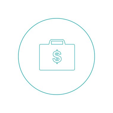 Dolar işareti ile para transferi - düğme - para durum. Para transferi kavramı simge. Hisse senedi illüstrasyon düz tasarım simgesi.