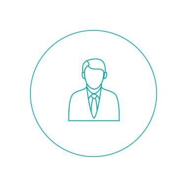 İyi giyimli kişi avatar kavramı simge. Hisse senedi illüstrasyon düz tasarım simgesi.