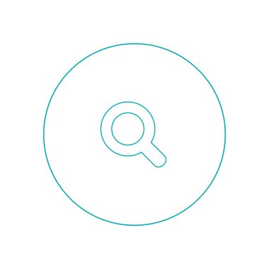 Arama Büyüteç kavramı simgesi. Hisse senedi illüstrasyon düz tasarım simgesi.