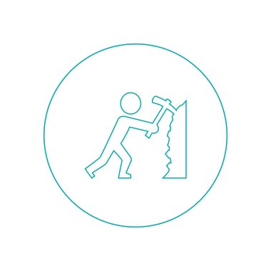 Basitleştirilmiş işçi - düğme - hisse senedi illüstrasyon simge - madenci hasta