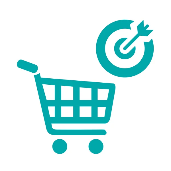 Rikta marknaden - knappen - Stock Illustration - mål marknaden konceptet ikon - Shopping cart icon - målikonen — Stockfoto