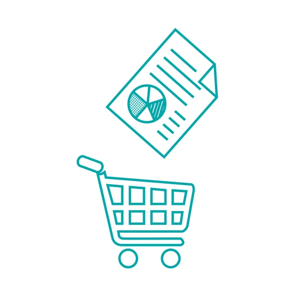 Ícone de ilustração mostrando um carrinho de compras e um documento financeiro . — Fotografia de Stock