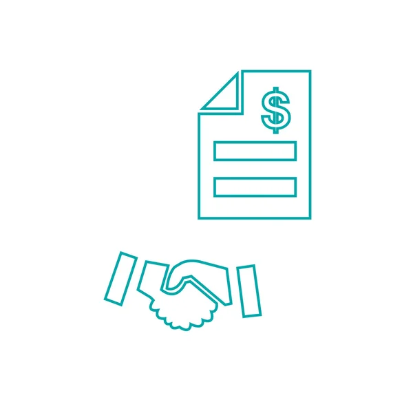 Handshake and bill icon. liabilities funding concept icon. Stock illustration flat design icon — Stock Photo, Image