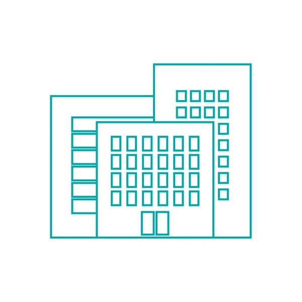 Flat design of business city architecture, commercial building a