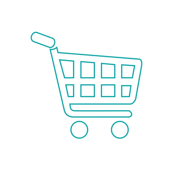 Shopping Cart - Button - Shopping Cart Concept icon (dalam bahasa Inggris). Ikon rancangan datar ilustrasi stok . — Stok Foto