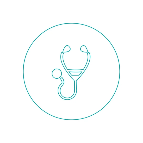 Плоска медична ікона | Ілюстрація до стетоскопа — стокове фото