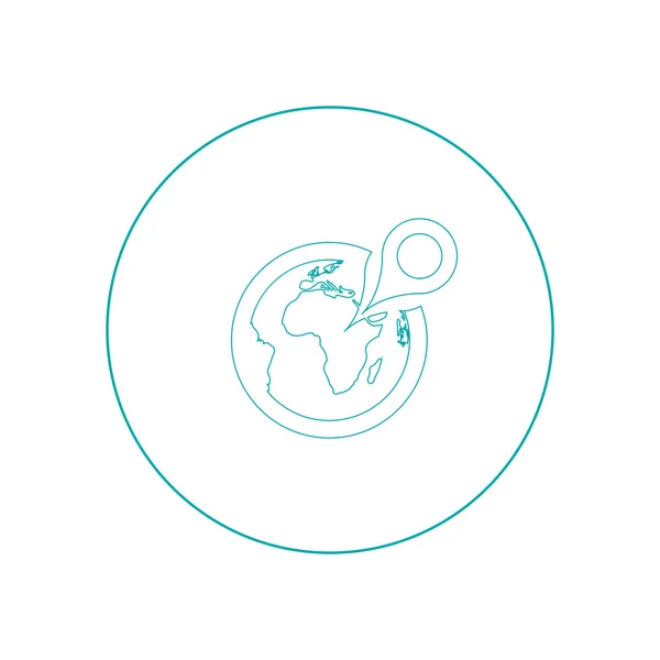 Ícone de conceito de localização. Mapa do mundo e pin point ilustração design plano . — Fotografia de Stock
