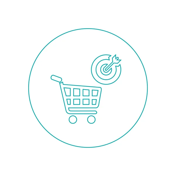 Mercado objetivo - Botón - Ilustración de stock - Icono de concepto de mercado objetivo - Icono de carrito de compras - Icono de objetivo — Foto de Stock