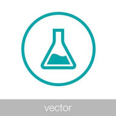 Kimyasallar simge tasarlamak. Laboratuvar cam kutsal kişilerin resmi illüstrasyon.