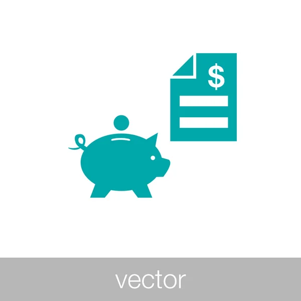 Banco & financiar iconos (signos) relacionados con el dinero- vector gráfico. Esta ilustración también representa la cuenta de ahorros, inversiones, creación de riqueza, negocios bancarios, ahorro de dinero (efectivo  ). — Vector de stock