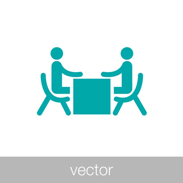 Business Meeting - Business People Sitting On Chair Facing Each Other During An Interview — Stock Vector