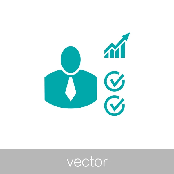Ícone de conceito de métricas de negócios - Ícone de design plano de ilustração de estoque — Vetor de Stock