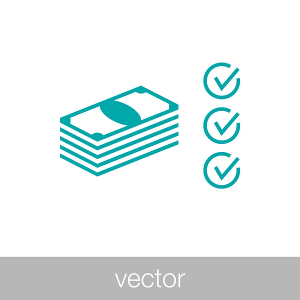 Plan financiero - Icono de pila de dinero - Ilustración de acciones — Vector de stock