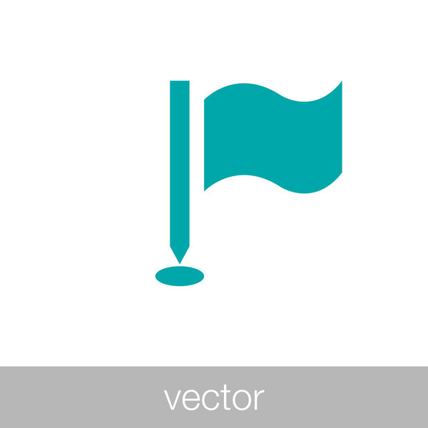 Waving flag icon. Milestones concept icon. Stock illustration fl