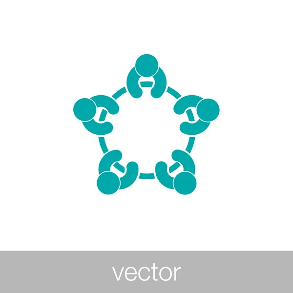 Ícone conceito de grupo de discussão. Ícone conceito de reunião — Vetor de Stock