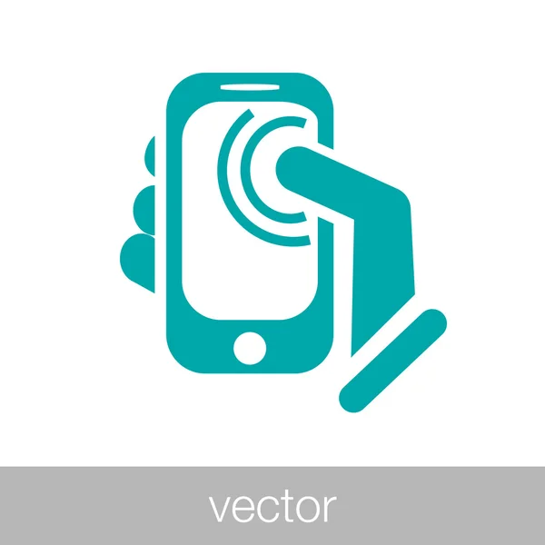 Icono de concepto de notificaciones de pantalla táctil de teléfono celular. Pantalla táctil — Vector de stock