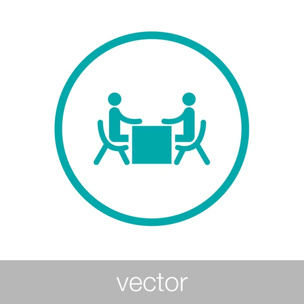 Reunión de negocios: personas de negocios sentadas en la silla frente a frente durante una entrevista — Vector de stock