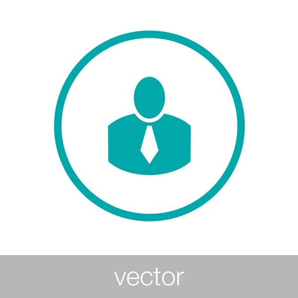 Hombre de negocios Avatar - Botón - Hombre de negocios icono, ilustración vectorial. Estilo de diseño plano — Vector de stock