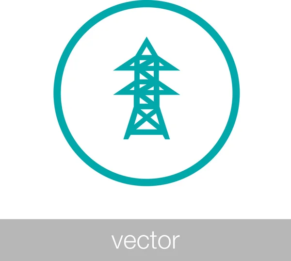 Líneas de alta tensión. Icono de pilón de electricidad. Ilustración de stock . — Vector de stock