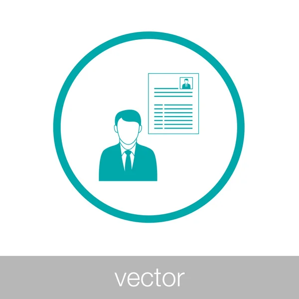 Entrevue d'emploi - Bouton - Icône concept d'entrevue d'emploi. Illustration de stock icône design plat . — Image vectorielle