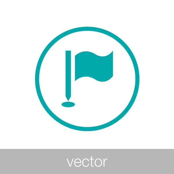 Wapperende vlag icoon. Mijlpalen concept pictogram. Stock Illustratie platte ontwerp pictogram. — Stockvector