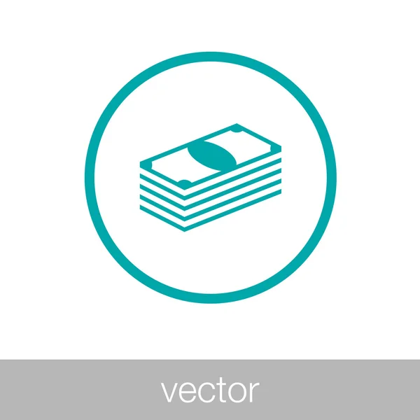 Money - button - money concept icon. Haufen Cash-Konzept-Ikone. Stock Illustration flache Design-Ikone — Stockvektor