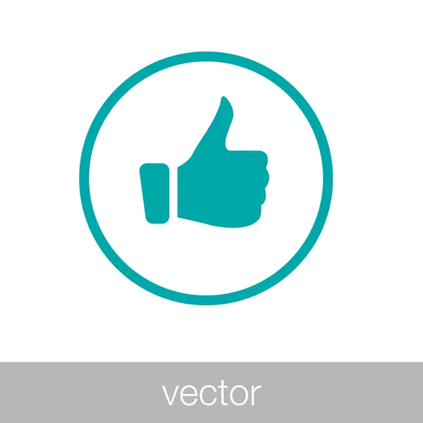Ilustración de retroalimentación positiva con el icono de pulgares hacia arriba . — Vector de stock